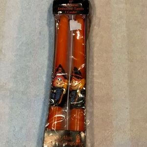 Vintage Robert Alan candle Co 10 inch Halloween witch embossed tapered Candles